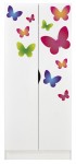 White two-door wardrobe - ROMA - Butterflies