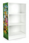 Simple White Bookshelf - OSLO - 3 Shelves Jungle Animals