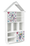 White and gray wooden house bookcase with 10 compartments - Super Cottage - Unicorn