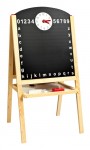 Double easel with a clock and magnetic letters