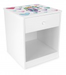 Wooden bedside cabinet - Unicorn - with a drawer and a shelf 