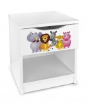 Modern cabinet nightstand with a drawer - Jungle Animals