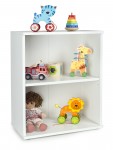 Simple White Bookshelf - OSLO - 2 Shelves