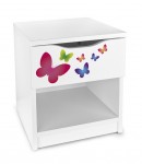 Modern cabinet nightstand with a drawer - Butterflies