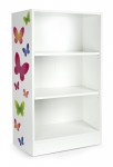 Simple White Bookshelf - OSLO - 3 Shelves Butterflies