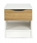 Modern cabinet nightstand with a drawer - White / Walnut 