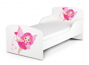 Wooden bed for children - Little Fairy UV print - with a 140x70 mattress