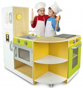 Large wooden kitchen - Flex Concept- with 3 movable modules + sound effects