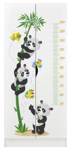 White two-door wardrobe - ROMA - Panda Bears